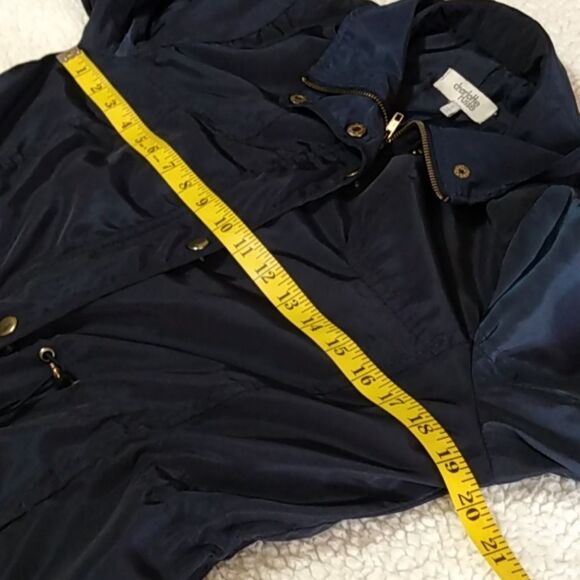 Charlotte Russe Navy Blue Lightweight Anorak Jacket Drawstring Waist Size S - Picture 10 of 16